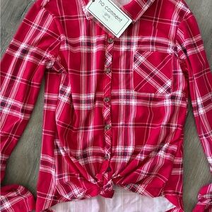Kids Red Plaid Shirt NWT